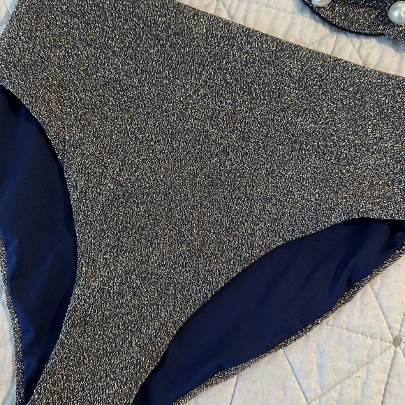 Bahia Maria Catalina Shiny Blue High Waist Bikini Set - Picture 5 of 9